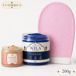 Elhoe Moroccan Nila Powder 200g + Kaolin Clay Mask 250g + Kessa Exfoliating Glove Combo Pack